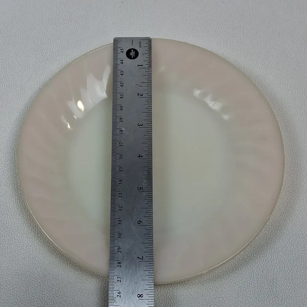 Fire-King Swirl Dinnerware Dinner Plate Ivory 7.5